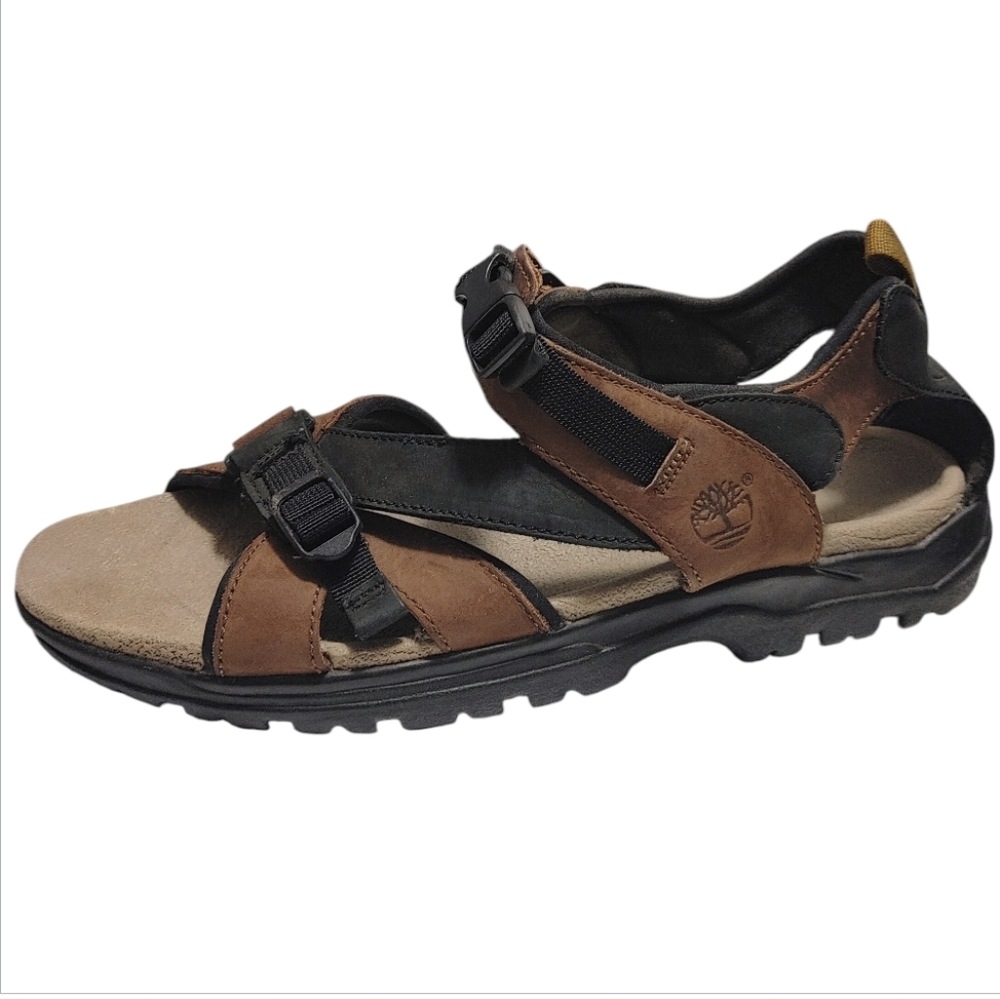 Timberland Brown Leather Strappy Buckle Outdoor Hiking Sandals Mens Size 13